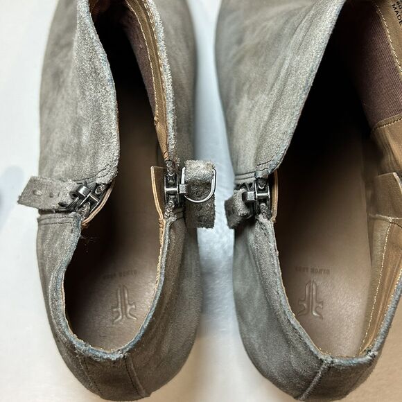 FRYE Judith Zip Leather Bootie Women's SZ 8.5 Gray Suede - Picture 6 of 7